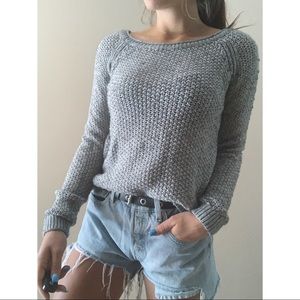 loose grey knit vintage sweater